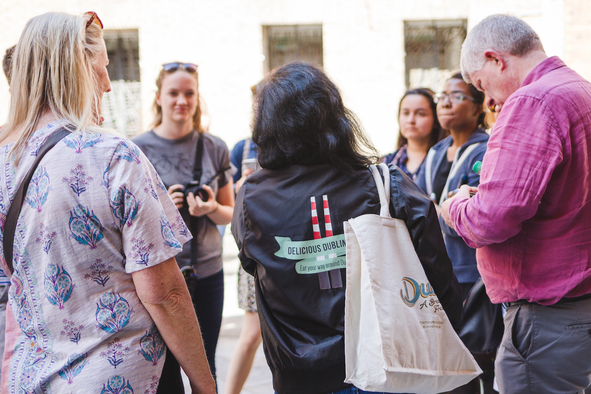 A Delicious Dublin guide showing a tour group around the city