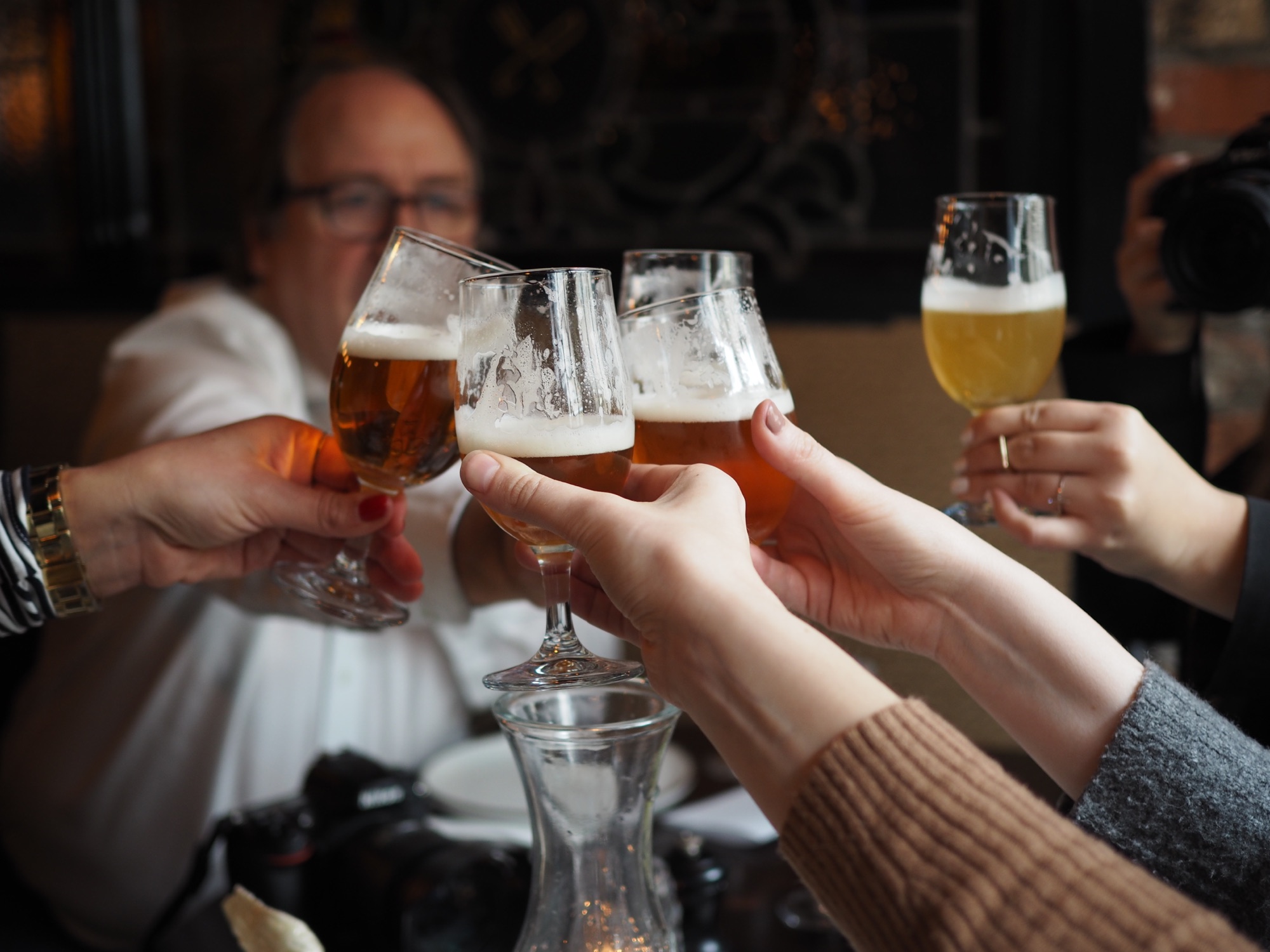 Guests sharing an Irish craft beer tasting