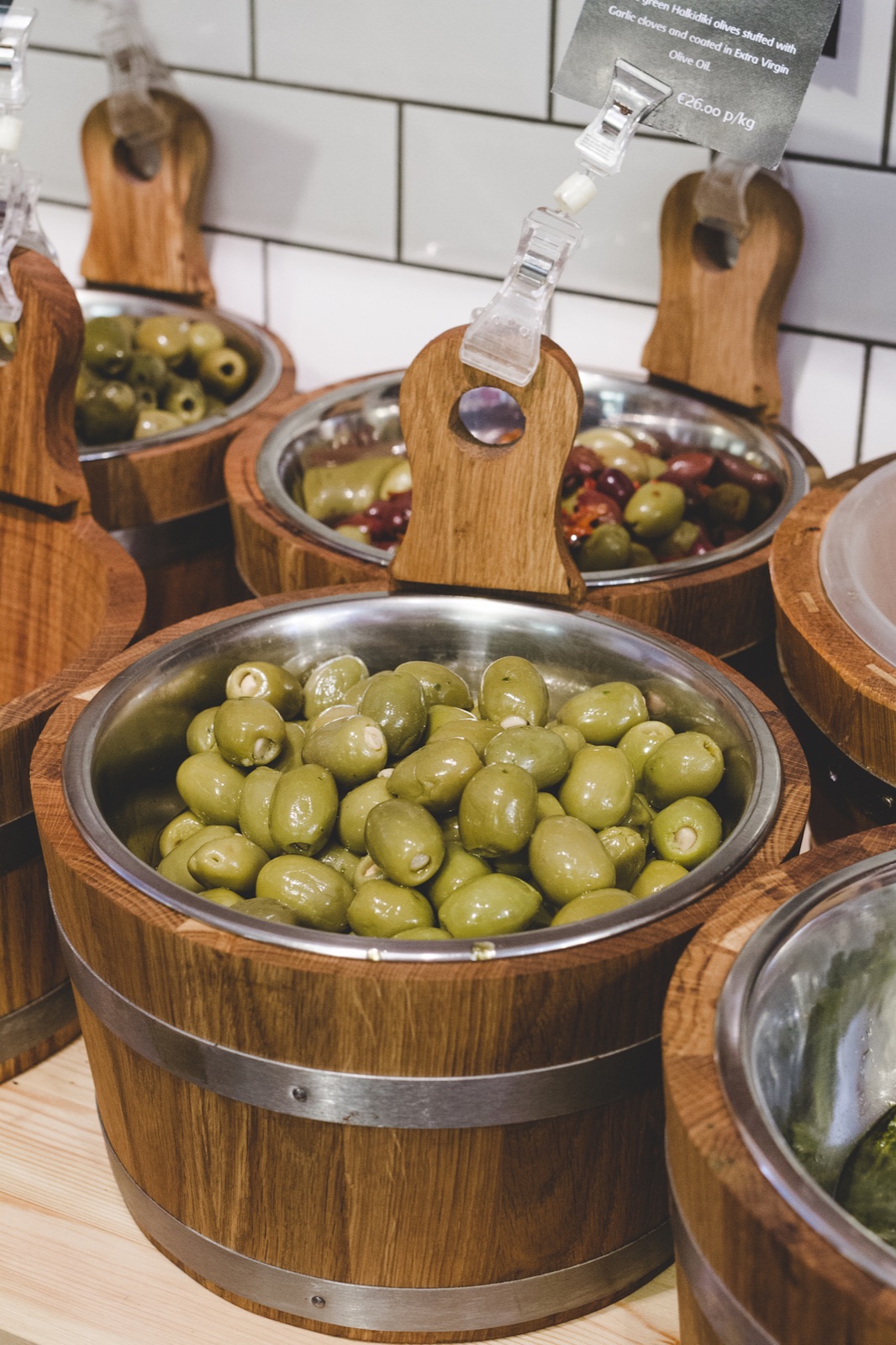 Olives at an independent Dublin food shop