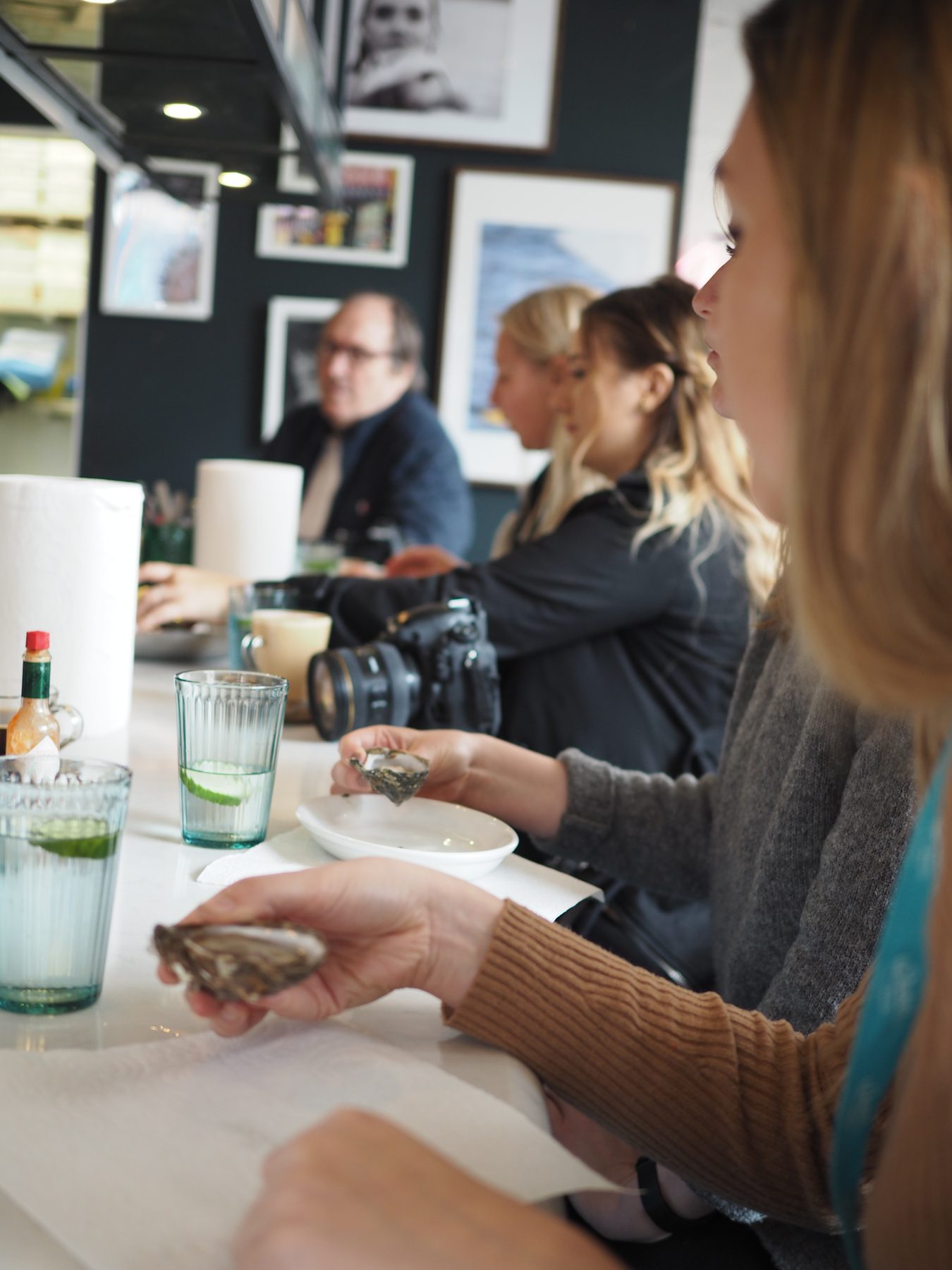 Guests enjoying an oyster tasting in Dublin