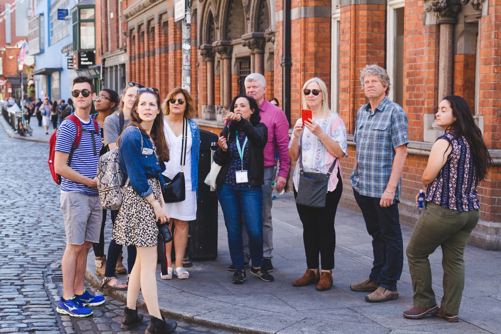 A Delicious Dublin tour group exploring the city