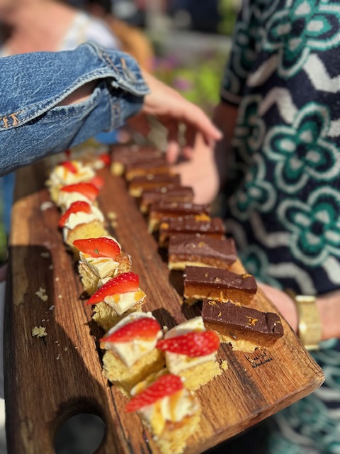 Strawberry cakes and chocolate treats served on the Stoneybatter Food Tour